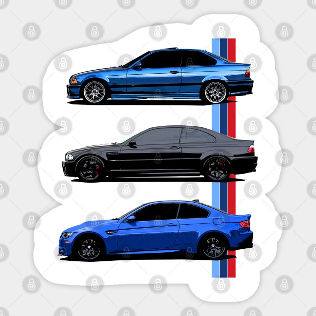 BMW M3 Generations Sticker by Woreth